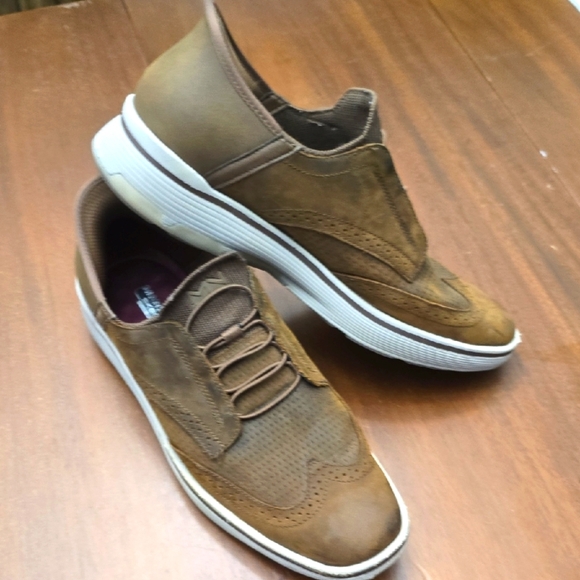 MARK NASON Skechers Brown Leather Sneakers Men's 11 - Picture 1 of 6